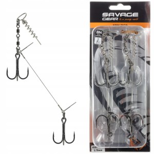 Savage Gear SPIN RIG dozbrojka stalowa 16 cm 23 kg kotwica 3/0 SGY 2 sztuki