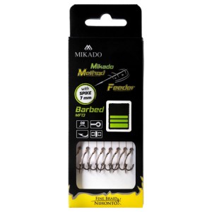 Haczyki z przyponem Mikado Method Feeder MF13 z igłą #8 DB 0,14mm 10cm 8szt. 