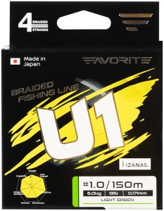 Plecionka U1 PE 4x 150m (jasnozielony) #0,4/0,108mm 5lb/2,4kg  