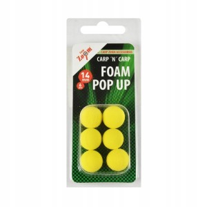 Kulki Carp Zoom Foam Pop-Up żółte pływające 14mm (6szt/opk)