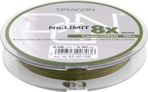 Plecionka 8-splotowa Dragon NoLimit 0.12mm/10,10kg/150m Camo.Green  