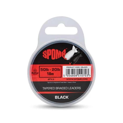 36480-spomb-tapered-braided-leaders-black-50lb-20lb-10m-model-rockworld-sklep-dla-karpiarzy.webp