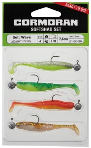 Zestaw Przynęt Cormoran Wave, 7,5cm Painty (4szt.) 