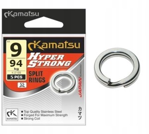 Kółko łącznikowe 9 mm 94 kg Kamatsu HYPER STRONG Split Rings 5 sztuk