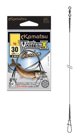 PRZYPON KAMATSU VOLFRAMX CARBON 30cm/10kg/2szt-sklep rybka