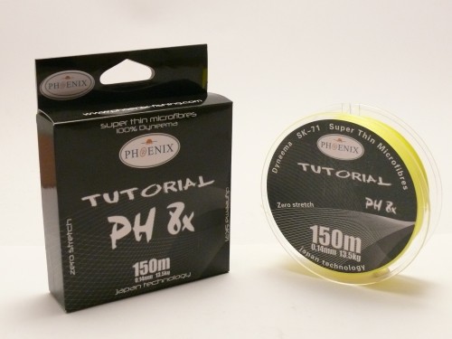 PLECIONKA TUTORIAL PXH8 0,18mm/19,6kg DYNEEMA 100% - 150m - FLUO YELLOW-sklep rybka