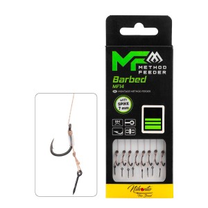 PRZYPON MF - MF14 Z IGŁĄ - hak z zadziorem nr 4 / plecionka: 0.18mm/10cm - op.8szt. MIKADO