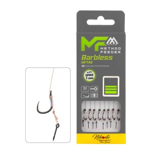PRZYPON MF - MF14 Z IGŁĄ - hak bez zadziora nr 4 / plecionka: 0.18mm/10cm - op.8szt. MIKADO