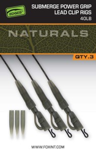 Zestaw z bezpiecznym klipsem Fox Submerge Power Grip Lead Clip Rigs 40lb (3szt.) 