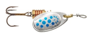 Obrotówka MEPPS Comet Decore Srebrny/Niebieskie Kropki #1/3,5g
