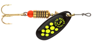 Mepps Black Fury #3/6,5g CZARNY/SELEDYNOWE KROPKI  