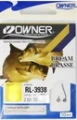 Haczyki z przyponem Owner RL-3938 rozmiar 16/ żyłka 0.09mm-sklep rybka