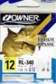 Haczyki z przyponem Owner RL-340 rozmiar 10/ żyłka 0.12mm -sklep rybka