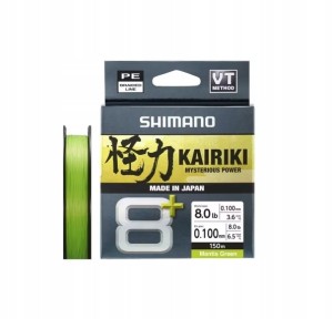 Plecionka Shimano Kairiki 8+ LimeGreen 150m 0,10mm
